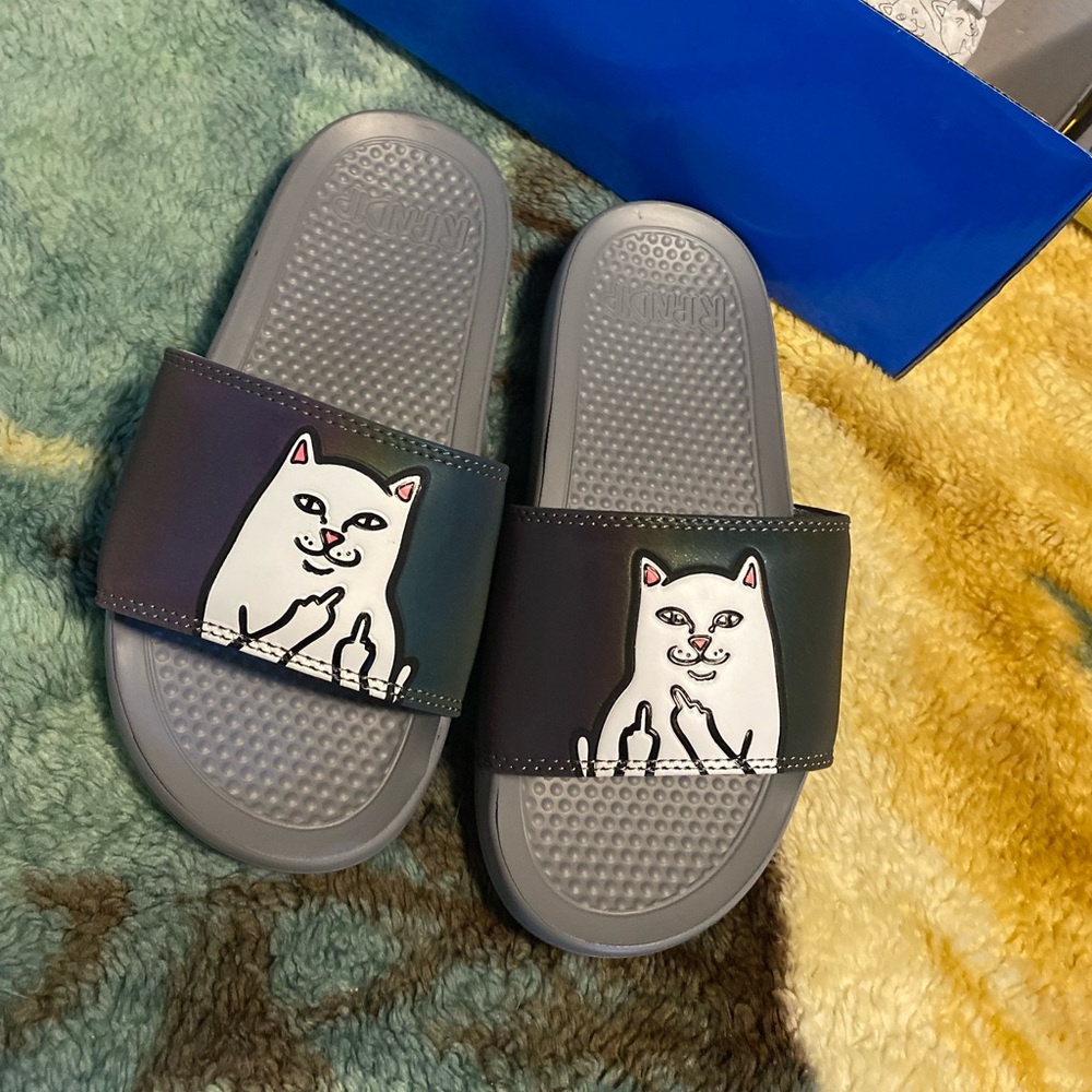 Ripndip Lord nermal iridescent slides brand new sz4